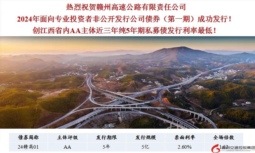 喜報(bào)！贛州交控集團(tuán)接連在資本市場(chǎng)發(fā)行債券成功！